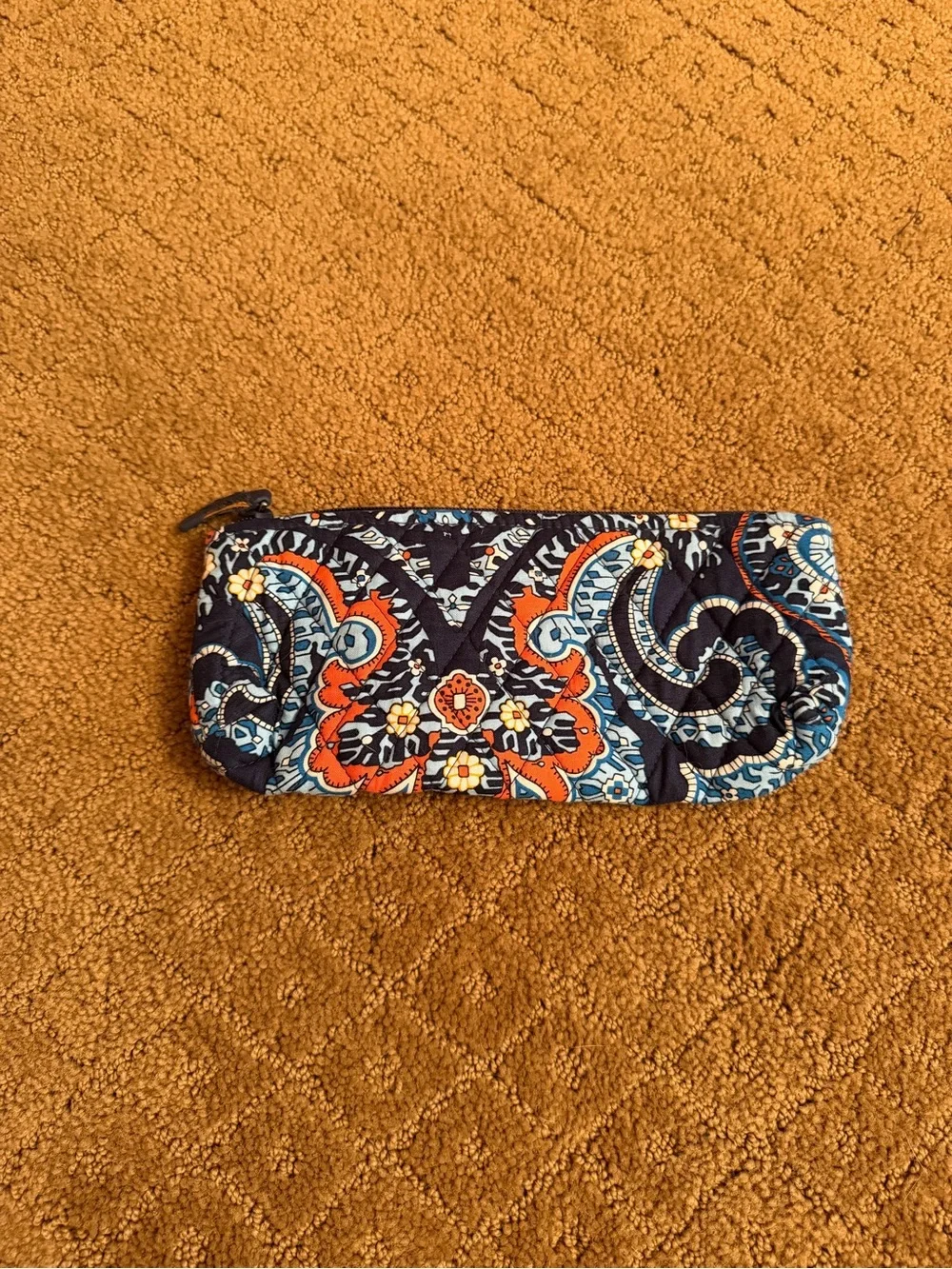 Vera Bradley Marrakesh Blue Brush and Pencil Zip Case